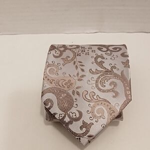 Tango Elegant Paisley Tie in Gold and Tan 100% Silk